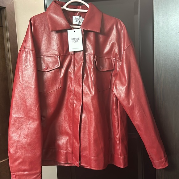 Red leather jacket. - Picture 1 of 3